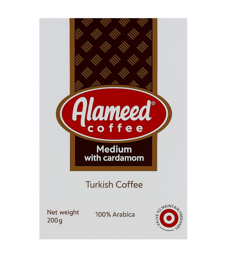 Al Ameed Coffee Medium Turkish Coffee with Cardamom 200g