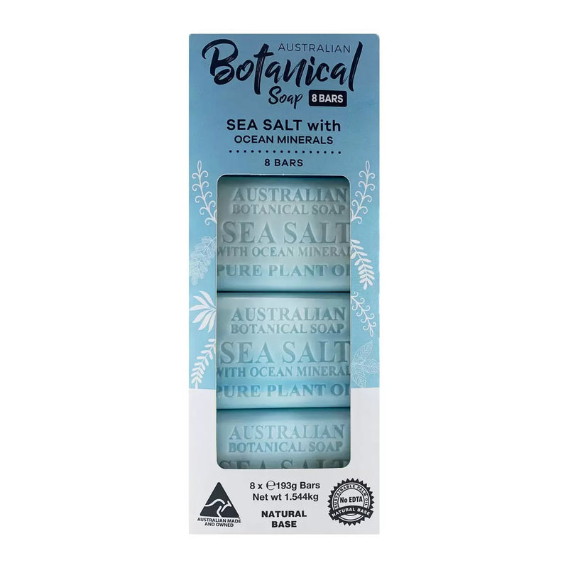 Australian Botanical Soap Sea Salt with Ocean Minerals Bar 193g X 8