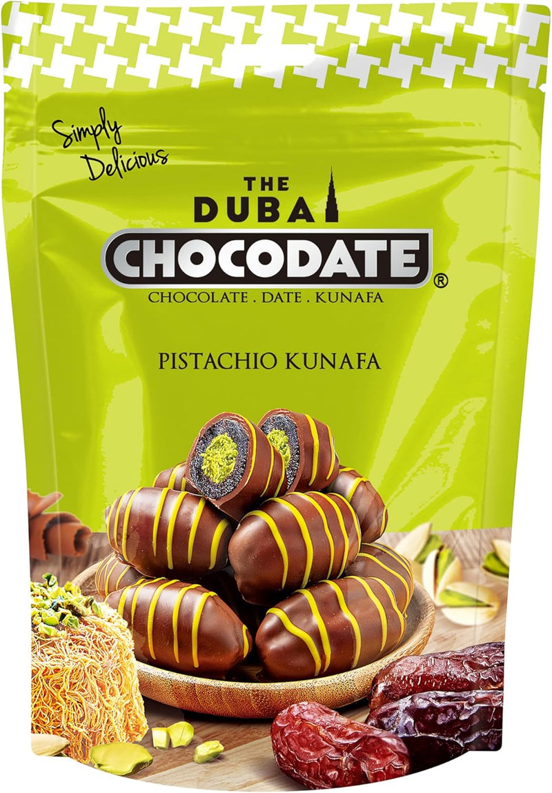 Chocodate Pistachio Kunafa Dates Coated with Chocolate 90g