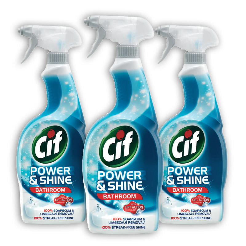 Cif Power and Shine Bathroom Spray 700ml X 3