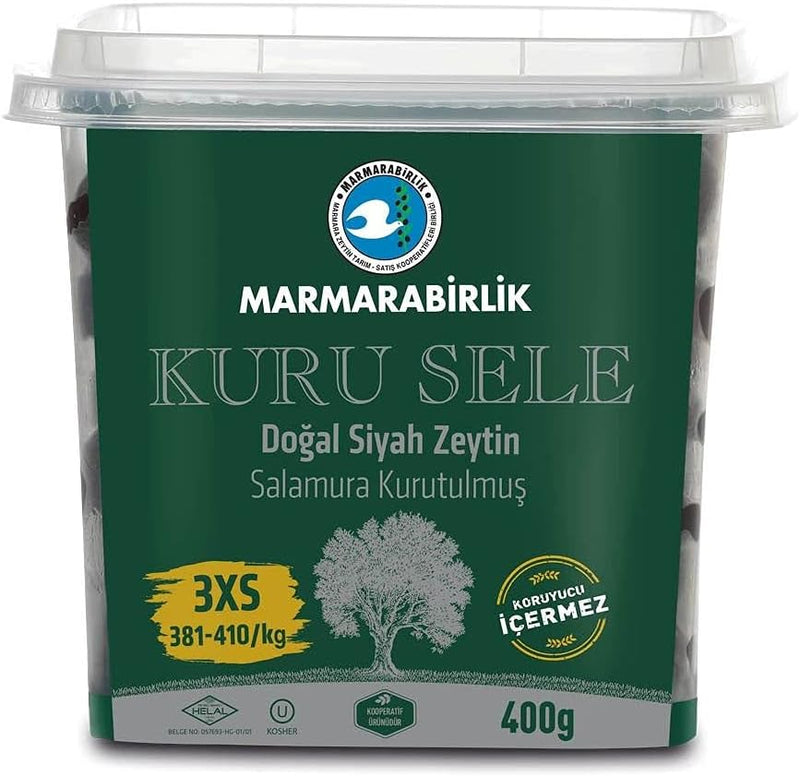Dried Natural Black Olives Marmarabirlik 400g 3XS