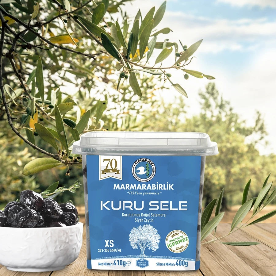Dried Natural Black Olives Marmarabirlik 400g XS
