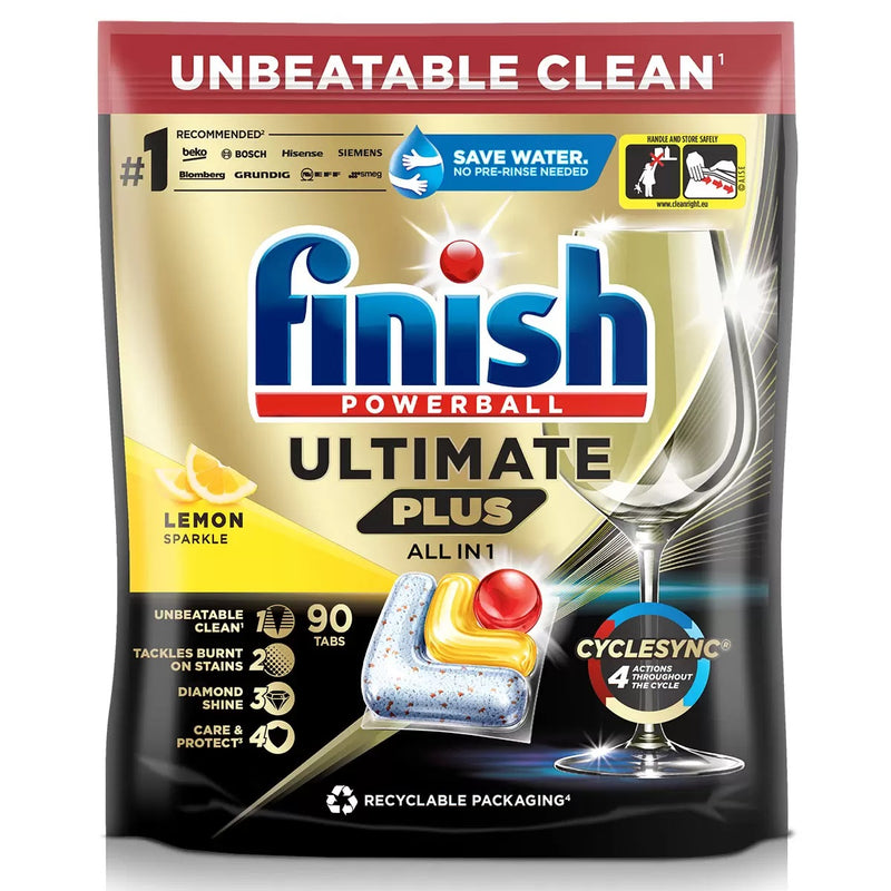 Finish Ultimate Plus All in One Lemon Sparkle 90 Pack