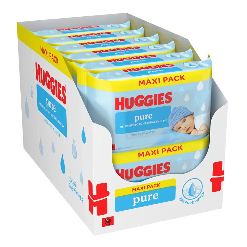 Huggies Plastic Free Baby Wipes 12 x 60 Wipes