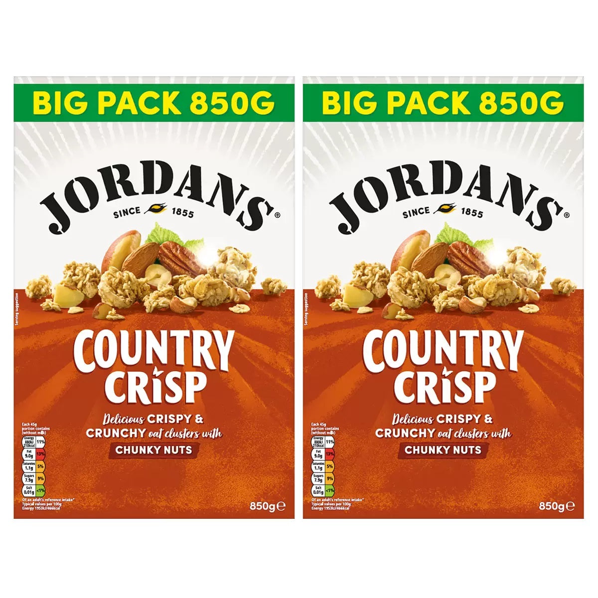 Jordans Country Crisp Chunky Nuts 850g X 2