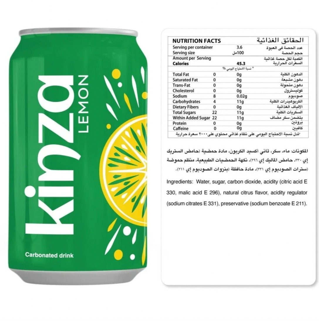 Kinza Lemon 320ml Ingredients