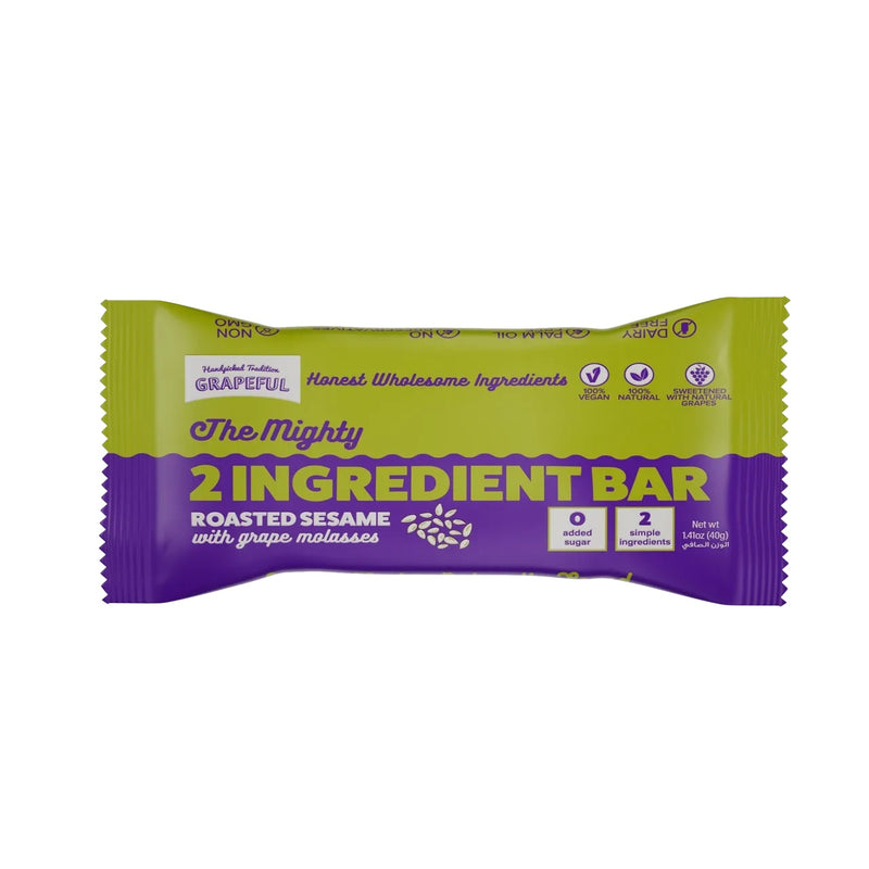 Lebanese Vegan The Mighty 2 Ingredients Bar Roasted Sesame Grapeful 40g
