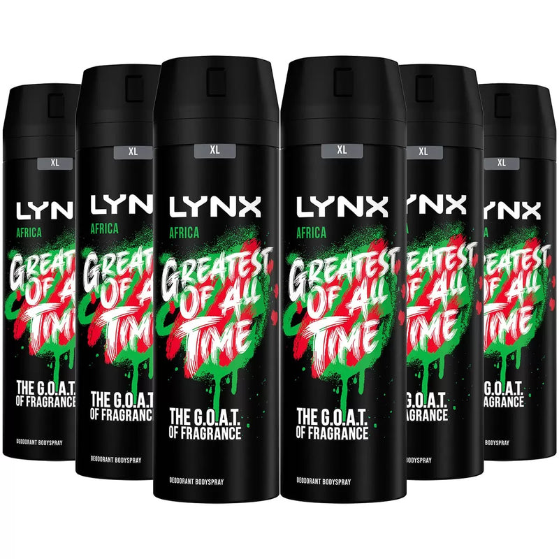 Lynx Body Spray Africa 200ml X 6