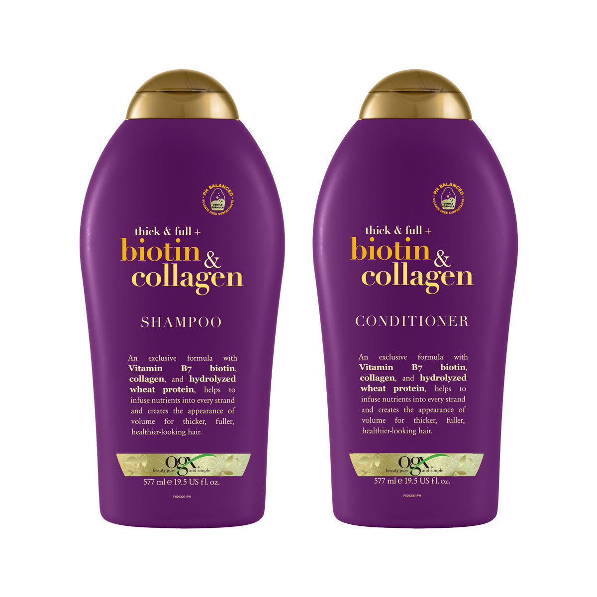 OGX Biotin & Collagen Shampoo & Conditioner 577ml X 2