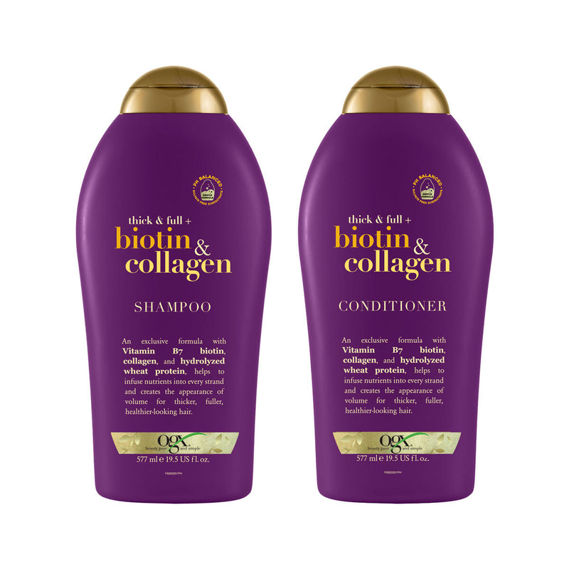 OGX Biotin & Collagen Shampoo & Conditioner 577ml X 2