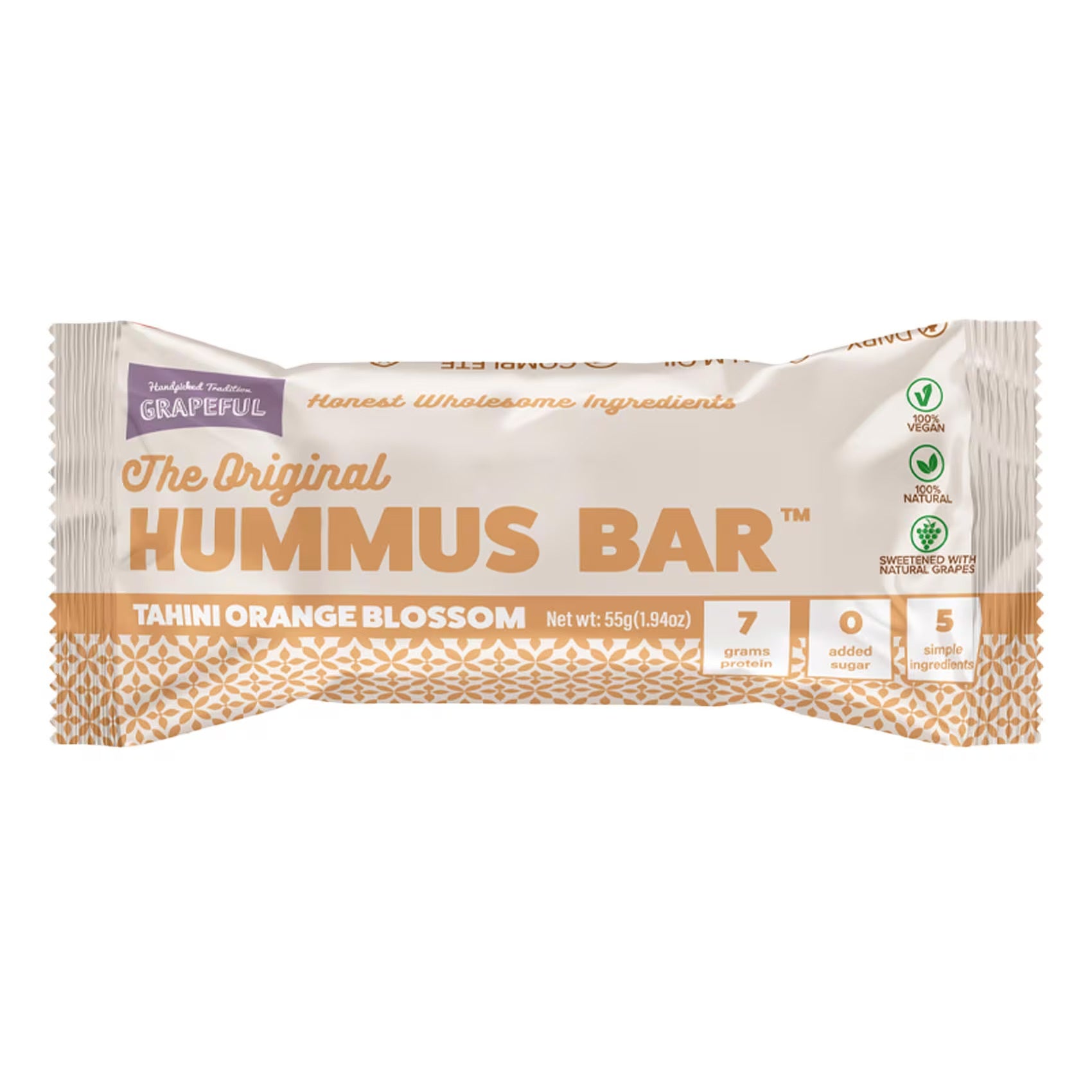 Lebanese Vegan Hummus Bar with Tahini Orange Blossom Grapeful 55g