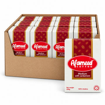 Al Ameed Coffee Medium Turkish Coffee with Cardamom 200g x 12