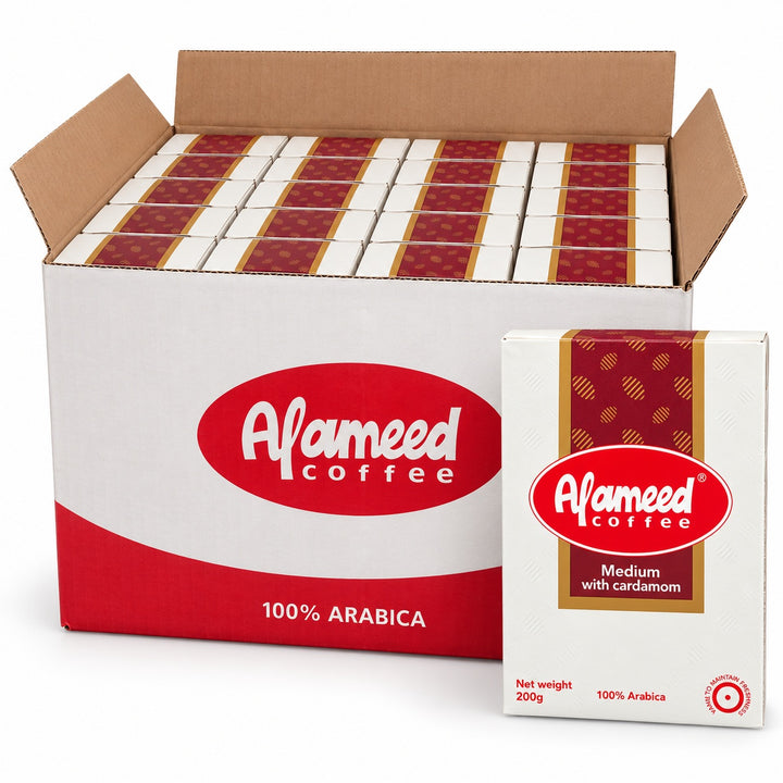 Al Ameed Coffee Medium Turkish Coffee with Cardamom 200g x 24