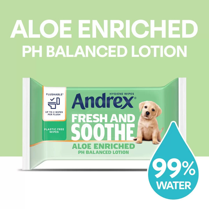 Andrex Fresh & Soothe Hygiene Wipes Moist Toilet Tissue 12 x 36 wipes 1