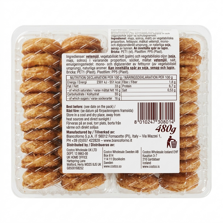 BiancoForno Palmine Puff Pastries 480g-1
