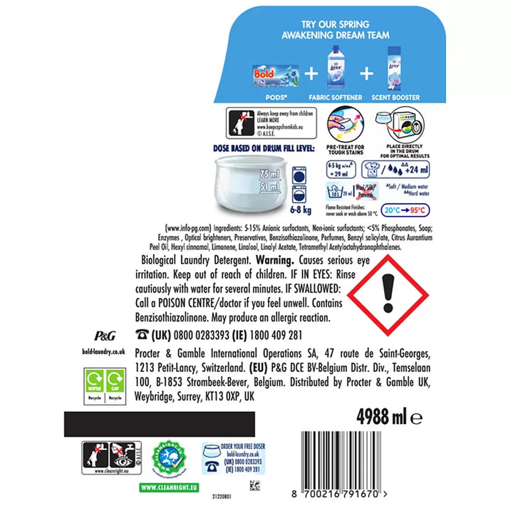 Bold Laundry Liquid Spring Awakening, 172 Wash 4.988L-1