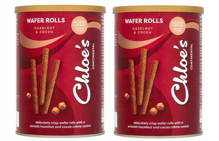 Chloe's Hazelnut & Cocoa Wafer Rolls 400g X 2