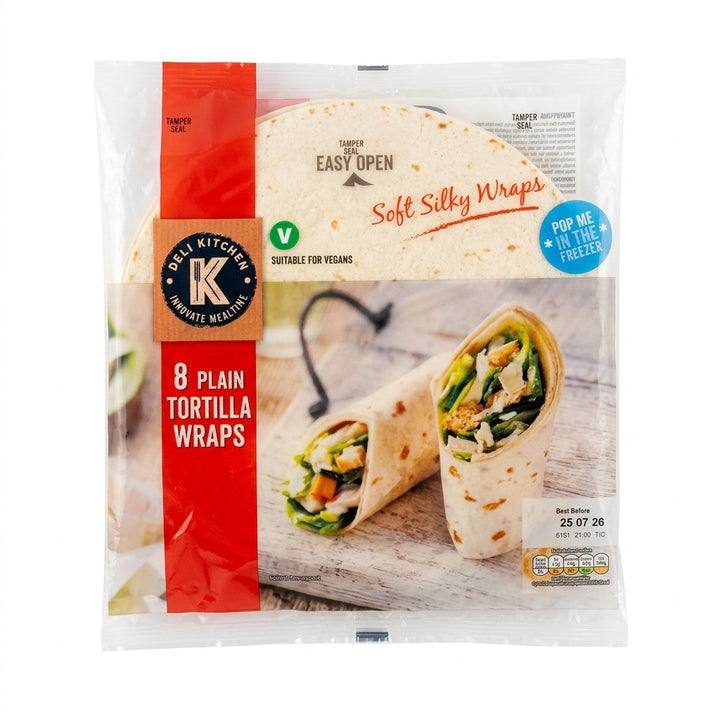 Deli Kitchen Plain Tortilla 8 Wraps X 3