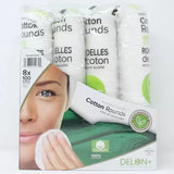 Delon+ Premium Cotton Rounds 100 Pack X 8