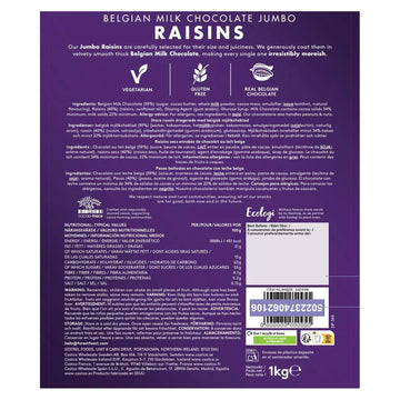Forest Feast Belgian Milk Chocolate Jumbo Raisins 1kg-1