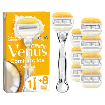 Gillette Venus Comfortglide with Olay Platinum Metal Handle 8 Blades-1