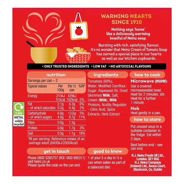 Heinz Cream of Tomato Soup 400g X 6