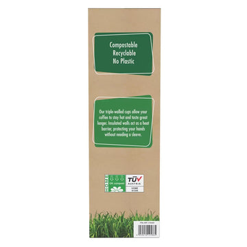 Ieco Recyclable Triple Wall Hot Cups & Lids 16oz x 100 Pack-1