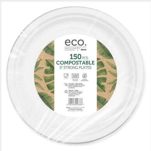Jena Eco Compostable Strong Plates 150 Pack