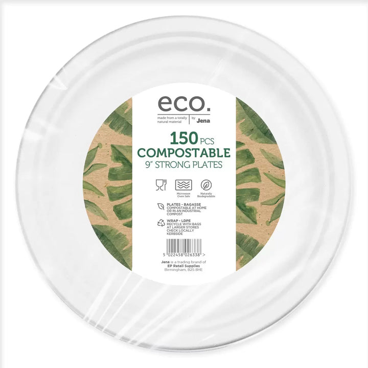 Jena Eco Compostable Strong Plates 150 Pack