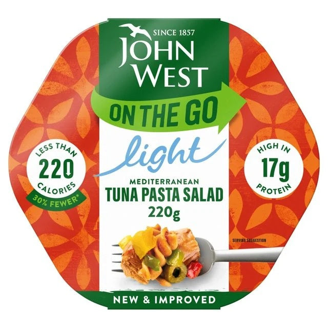John West On The Go Light Mediterranean Tuna Pasta Salad 220g