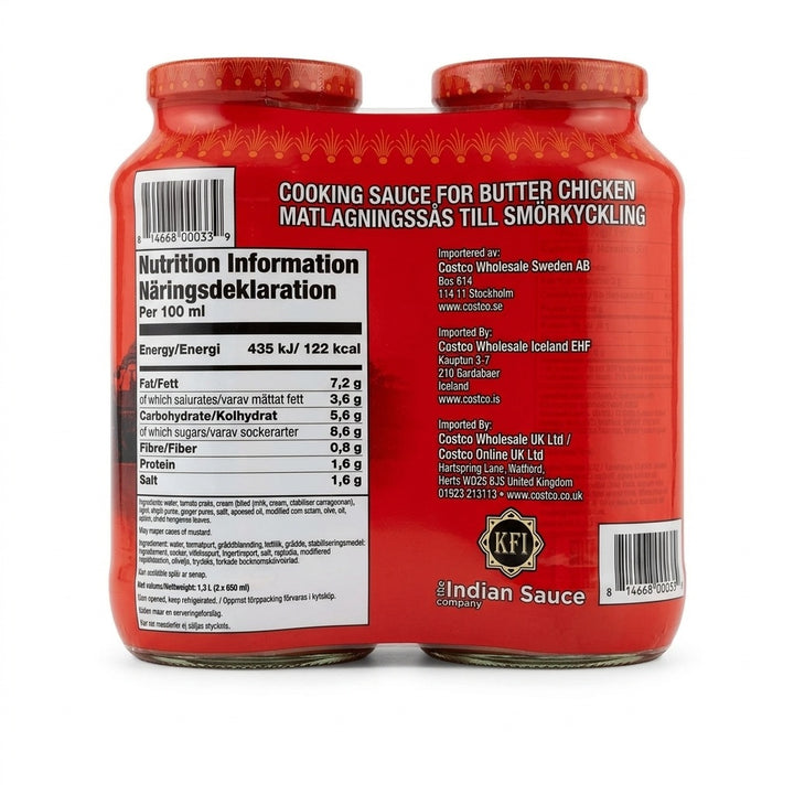 KFI Butter Chicken Cooking Sauce 650ml X 2