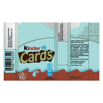 Kinder Cards 25.6g ingredients