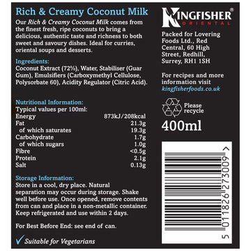 Kingfisher Oriental Coconut Milk 400ml
