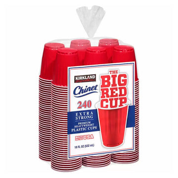 Kirkland Signature Chinet 18oz Red Plastic Cup 240 Pack-1