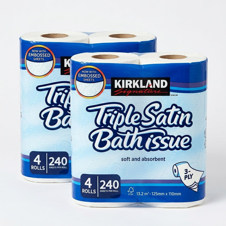 Kirkland Signature Triple Satin 3-Ply Toilet Tissue 80 Rolls