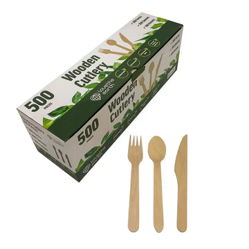 Love The Earth Wooden Cutlery Variety 500 Pack-1