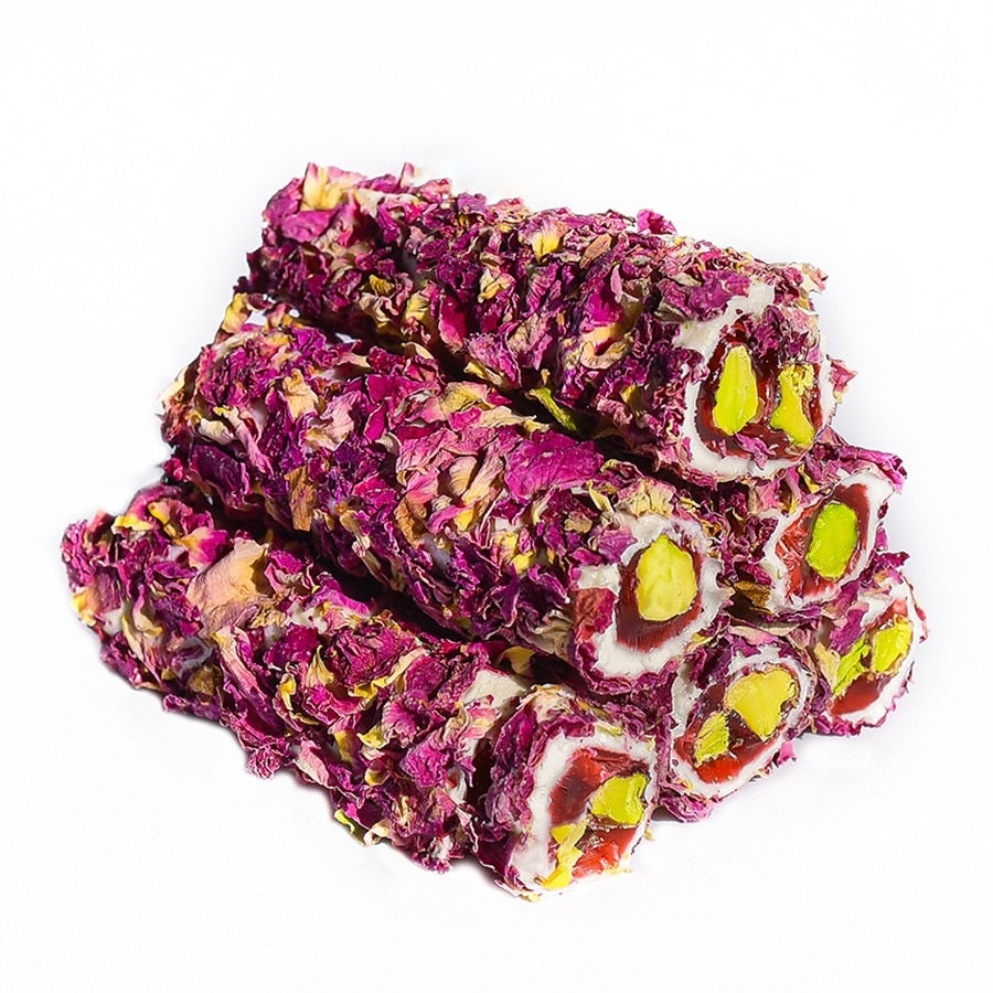 Luxurious Mixed Rolled Turkish Delight with Pistachio Pomegranate flavour Sekeroglu 300g 3