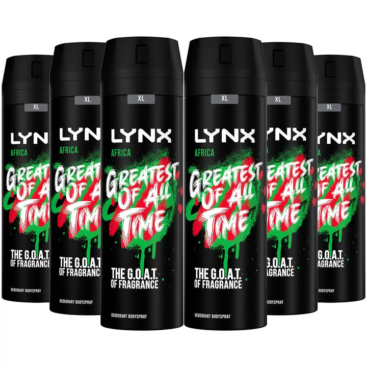 Lynx Body Spray Africa 200ml X 6