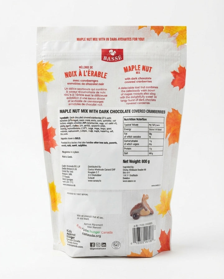 Maple Nut Mix With Chocolate Covered Cranberries Basse 800g-1