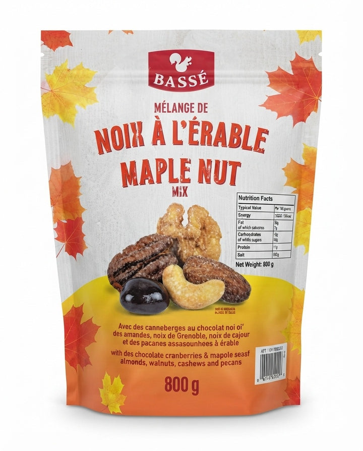 Maple Nut Mix With Chocolate Covered Cranberries Basse 800g