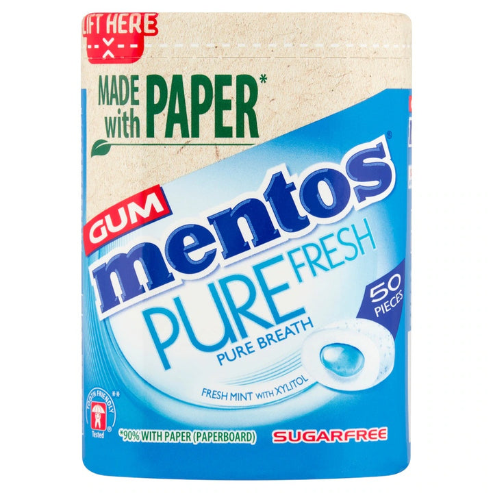 Mentos Pure Fresh Mint Gum 50 Pieces X 6