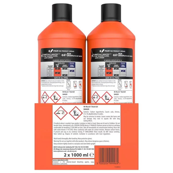 Mr Muscle Max Gel Drain Unblocker 2 x 1000ml-1