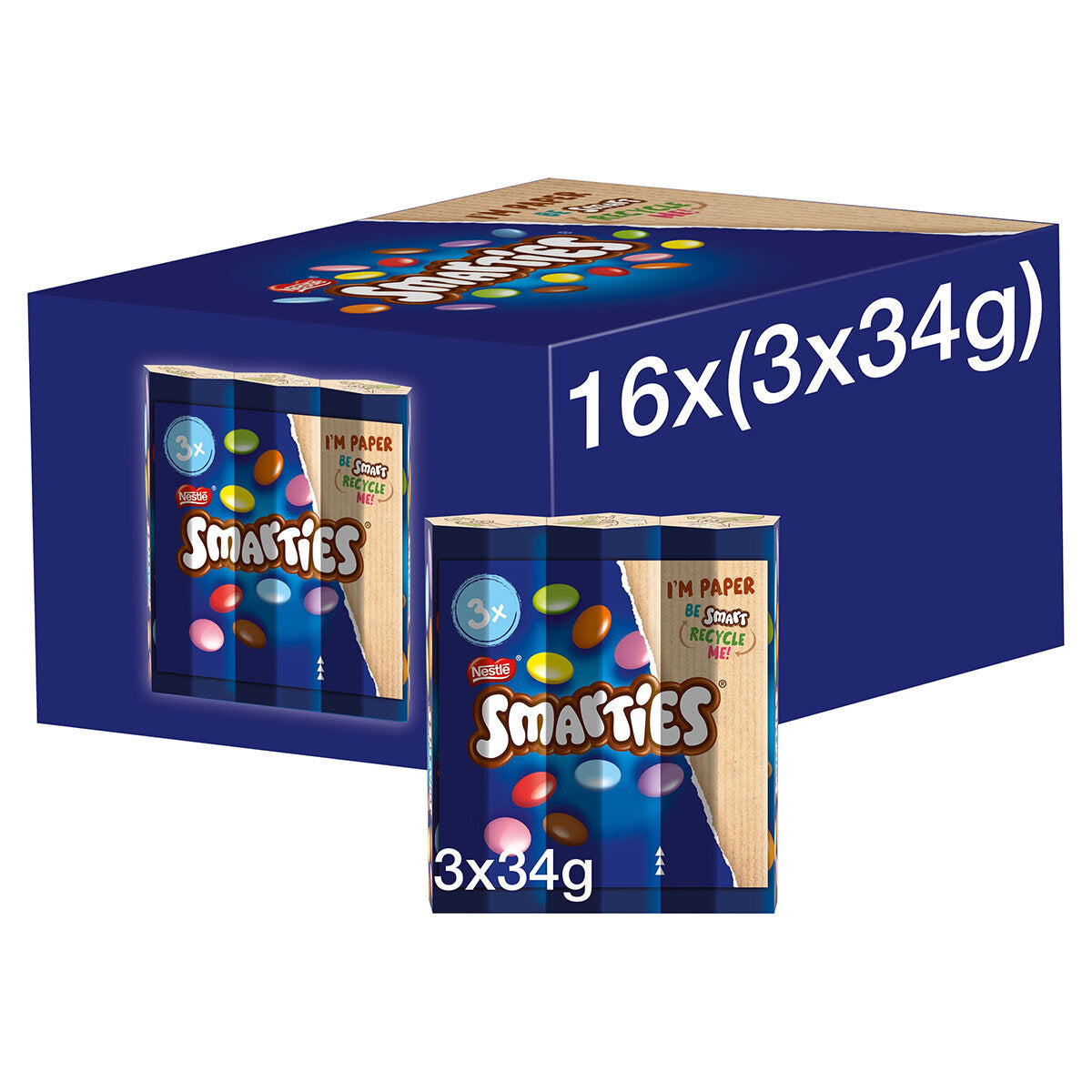 Nestle Smarties Tube (34g X 3) X 16