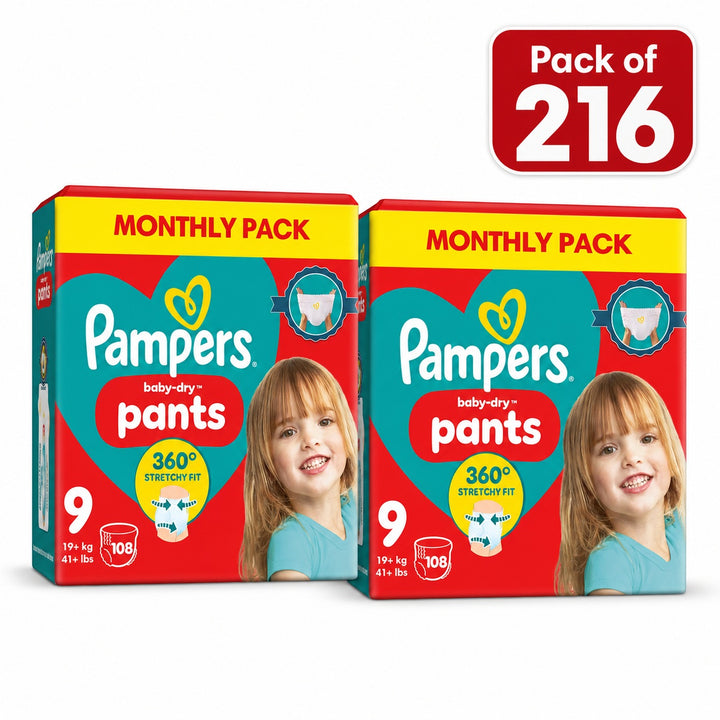 Pampers Baby Dry Pants Size 9, 216 Pack