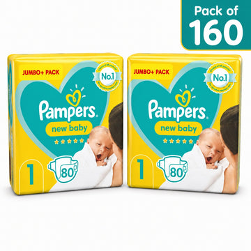 Pampers New Baby Nappies Size 1 160 Jumbo+ Pack