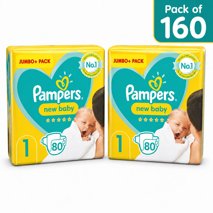 Pampers New Baby Nappies Size 1 160 Jumbo+ Pack