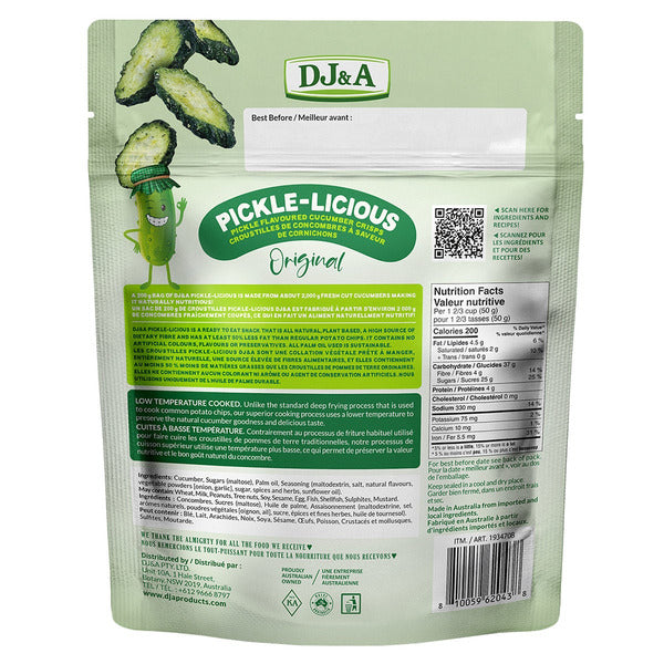 Pickle-Licious Cucumber Crisps DJ&A 200g