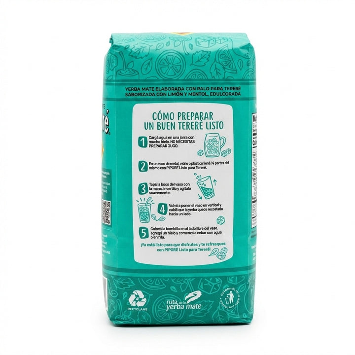 Pipore Yerba Mate Ready for Terere with Lemon and Menthol 500g-1