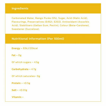 Rubicon Sparkling Mango 330ml-ingredients
