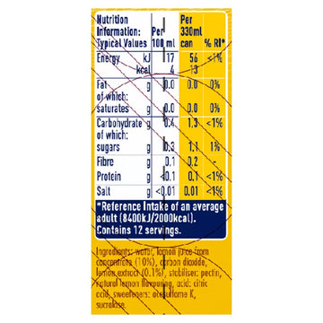 San Pellegrino Zero Lemon Ingredients